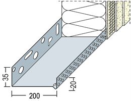 Podstavni fasadni profil Alu 200mm 90820 (9218) 2,50m/palica 6palic/vez, Z490820