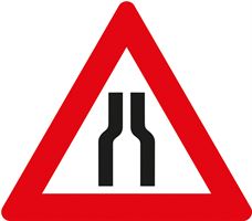 Prometni znak §50/8A, 1000/1,5mm, Zožanje vozišča obojestransko, Z50/8A-1000