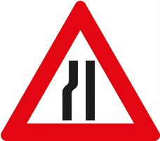 Prometni znak §50/8B, 1000/1,5mm,Zožanje vozišča levo, Z50/8B-1000