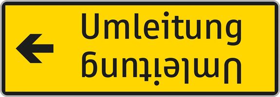 Prometni znak §53/16B 1150x400/1,5mm, Obvoz obojestransko uporaben, Z53/16BB-1150400