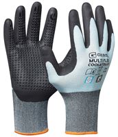 Montagehandschuh MULTI FLEX COOL&TOUCH, hellblau/schwarz, EN388+407, Gr. 8, VPE12/72, Z709376T