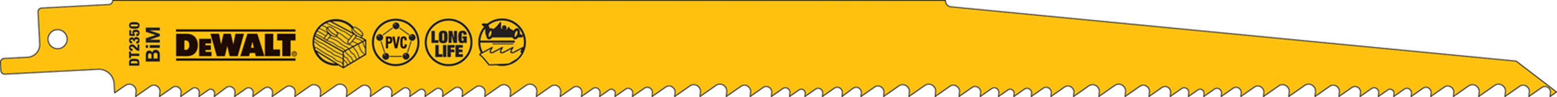 List za sabljasto žago DEWALT® 305x 3,6-5,1mm (les, trda plastika) 5 kos/pak, ZDT2350-QZ