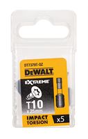 Bit nastavki T10 x 25mm EXTREME® IMPACT TORSION DEWALT® 5kos/paket, ZDT7379T-QZ