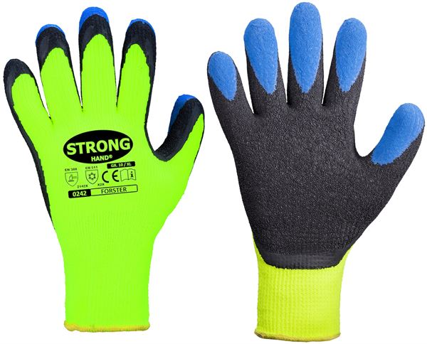 Rokavice skrčljiv-Latex FORSTER STRONGHAND® rumena/črna/modra vel. 9 P120, Z024209