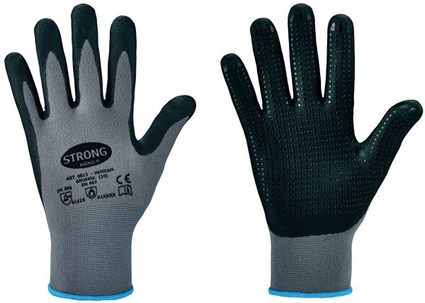 Rokavice HANDAN STRONGHAND®, sive, EN388+EN407, Vel. 9, P120, Z061309
