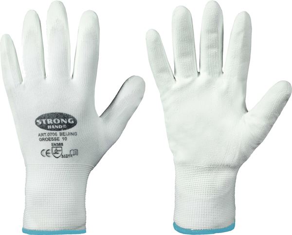 Rokavice CLASSIC BEIJING STRONGHAND®, bele, EN388, vel. 10, P240, Z070610-1