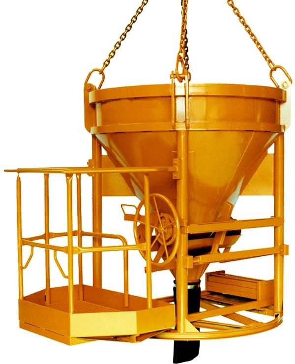 Silos za beton 1016H.13 PAM, 1250l s transportno košaro za delavca, cilindrično-stožčast, Z1016H1250PAM