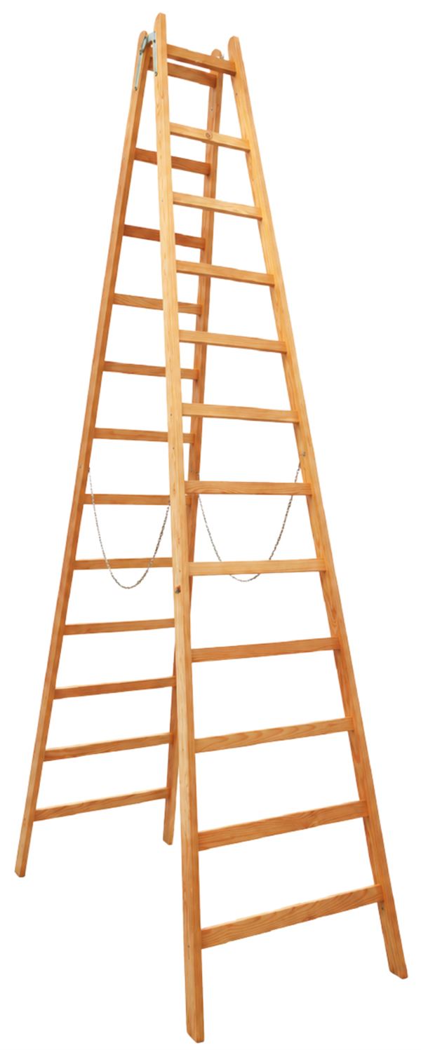 Holzleiter 12 Sprossen 3,75x0,84x0,165m ÖNORM EN 131, Z12-1