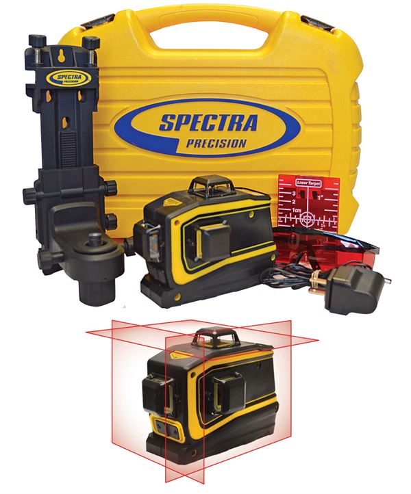 =81= Linijski laser SPECTRA LT56 3-ravnine, vklj. s polnilcem, tarča, očala, vse v kovčku, Z120056