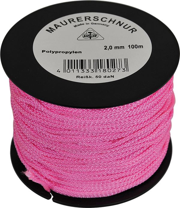 Maurerschnur PP leuchtpink 2mm 100lfm/Rolle VPE6, Z18026