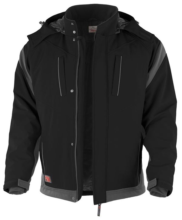 Zimska-Softshell-Jakna QUALITEX PRO, črno/siva, vel. L, P10, Z201045L