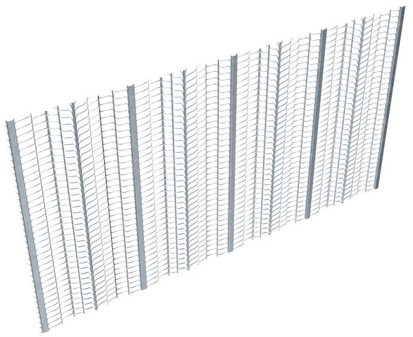 Rebrasta mrežna metalna plošča 2,5x0,6m=1,50m²/plošča, višina rebra 4mm, P20, Z3299001LO