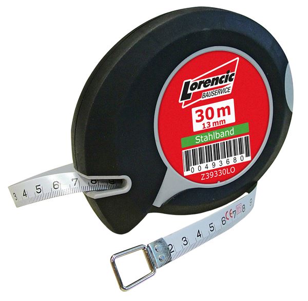 Tračni meter LORENCIC RUBBER-TOUCH s 30m jeklenim trakom P6, Z39330LO