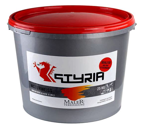 Notranja disperzijska barva STYRIA NATURWEISS mat 15l/vedro 24veder/pal, Z4100-0