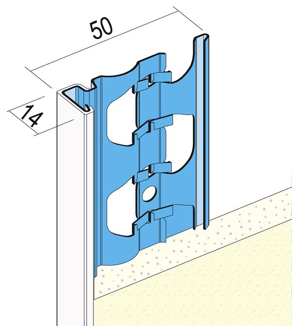 Zaključni ometni profil +PVC 1223 14mm 3,0m/palica 25pal/vez 49vez/pal, Z41223300