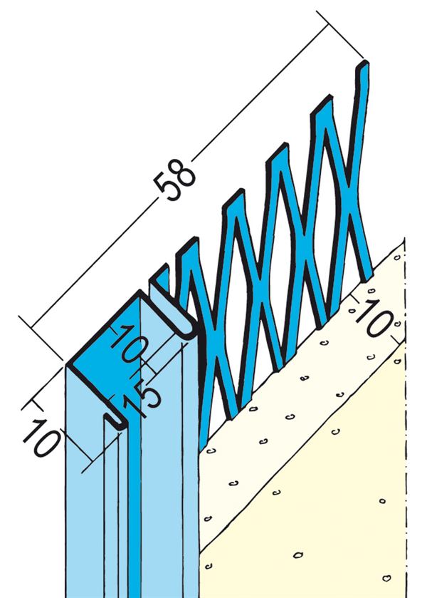 Priključni ometni profil 1312 10mm s senčno fugo 3,0m/palica 15pal/vez 47vez/pal, Z41312300
