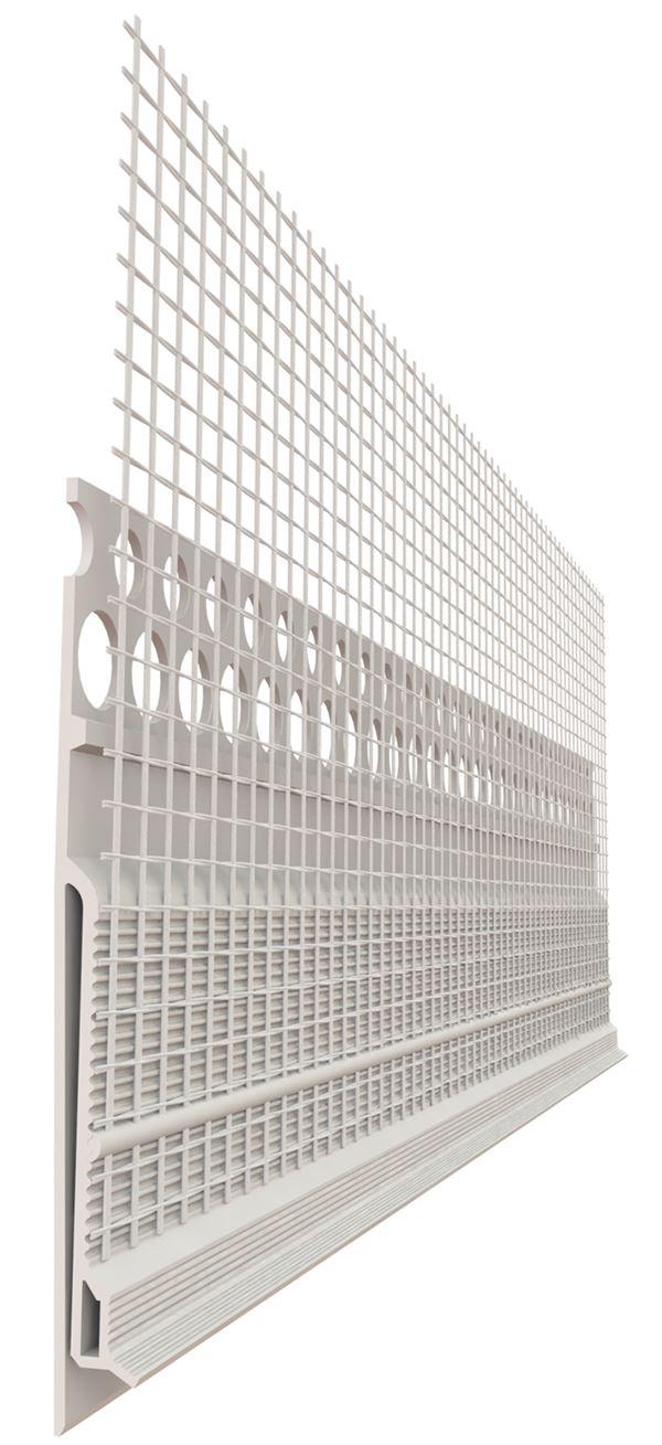 Priključni profil za pločevinaste obrobe PVC z armirno mrežo 2,50m/palica P25= 62,5m 40kart/pal, Z43749250LO