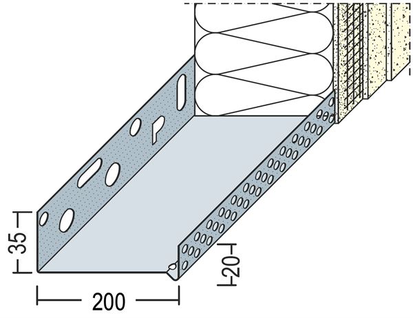 Podstavni fasadni profil Alu 200mm 90820 (9218) 2,50m/palica 6palic/vez, Z490820