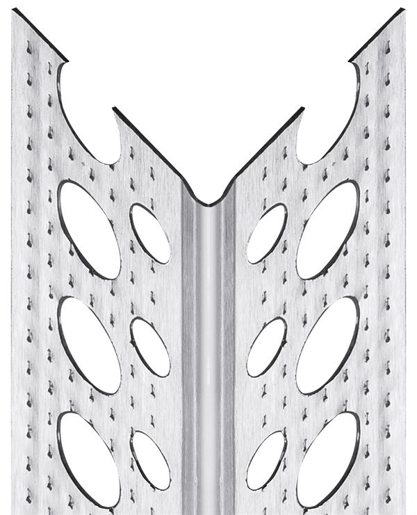 Alu-Eckwinkel 90° geprickelt/verstärkt, 23,5x23,5mm 3,00lfm/Sta 50Sta/Bd 100Bd/Pal, Z50005300