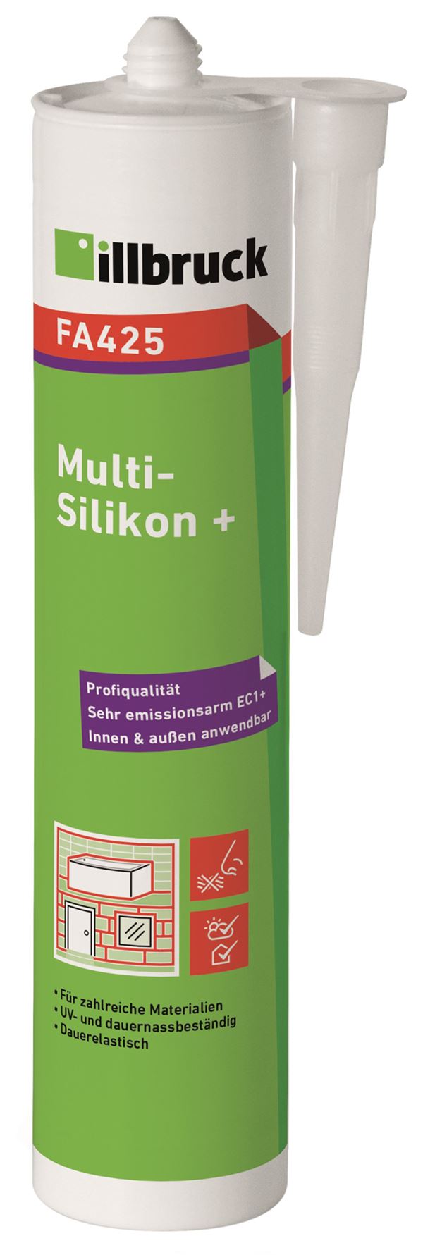 Univerzalni-Silikon ILLBRUCK FA425 transparent 310ml 12kos/kart 100kart/pal, Z503030
