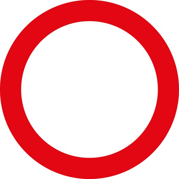 Prometni znak §52/1, 670/1,5mm, Prepoved vožnje v obe smeri, Z52/1-670