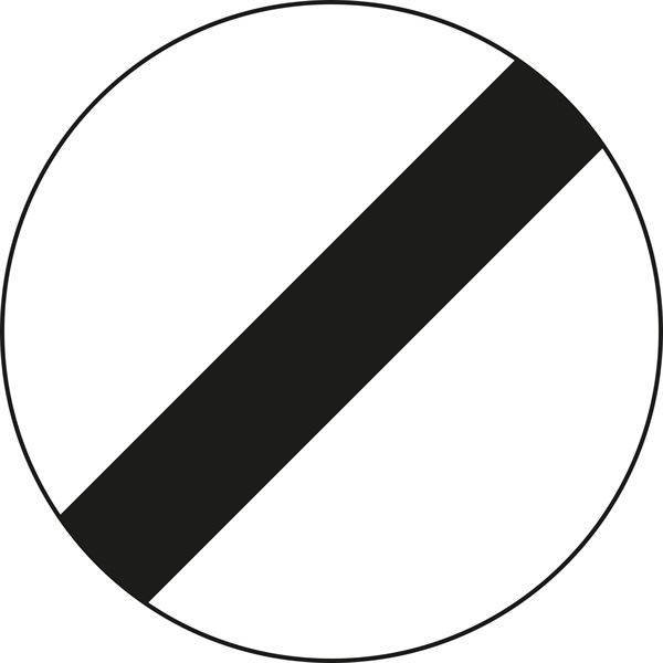 Prometni znak §52/11, 670/1,5mm, Prenehanje prepovedi prehitevanja in hitrostne omejitve, Z52/11-670