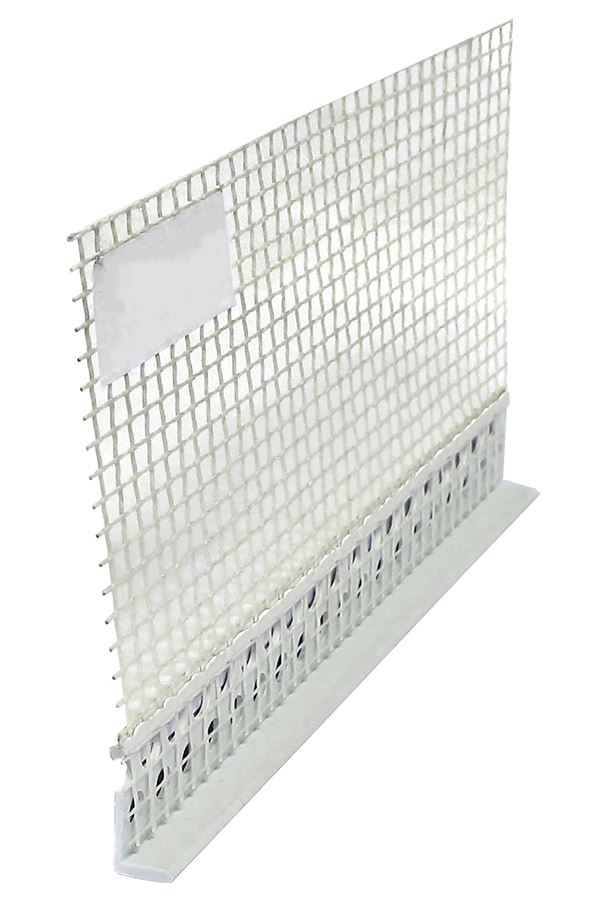 Zaključni fasadni profil PVC z mrežo 2,5m/palica, za debelino 10mm lepilne malte P25 109kart/pal., Z6411250