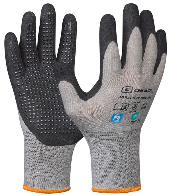 Montagehandschuh MULTI FLEX COMFORT, grau/schwarz, nahtlos, EN388, Gr. 10, VPE12/72, Z709578