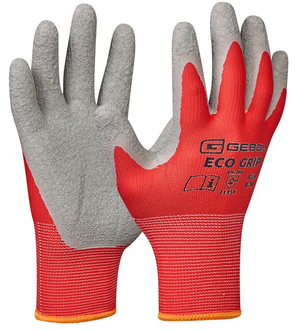 Montagehandschuh ECO GRIP, rot/grau, nahtlos, EN388, Gr. 8, VPE12/120, Z709689