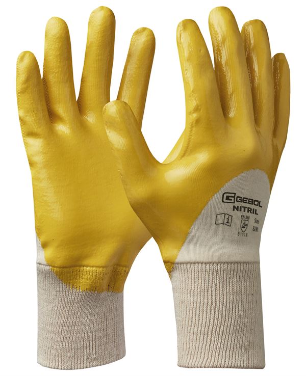 Handschuh NITRIL, gelb, Baumwolle, EN388, Gr. 11, VPE12/120, Z729511