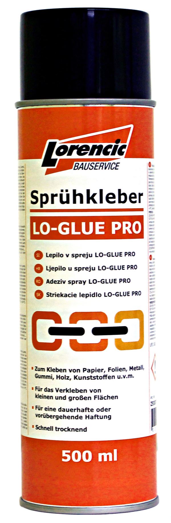 =§= Lepilo v spreju LO-GLUE PRO 500ml 12kos/kart 75kart/pal, Z930703LO