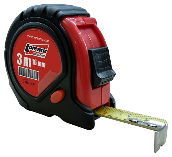 Tračni meter PROFI 16mm x 3m z zavoro in zaponko P12, Z986431LO