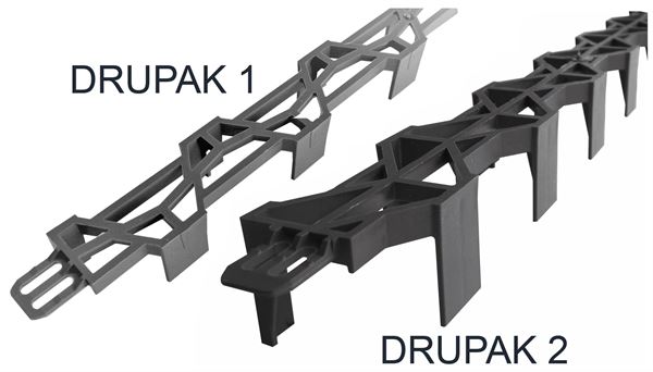 Talni distančnik za spodnjo armaturo DRUPAK 1, višine 25mm, brez PVC-ja, 2m/palica, 100m/vez, 54vezov/paleta, ZDPF25200