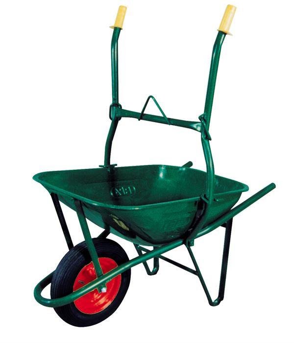 Samokolnica z obešalom za vertikalni transport, 80 litrov, zeleno lakirana, ZITP38RB