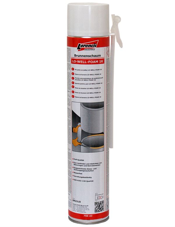 =§= PU tesnilna pena za jaške LO-WELL-FOAM 1K 750ml 12kos/karton 70kart/pal, ZKR21LO