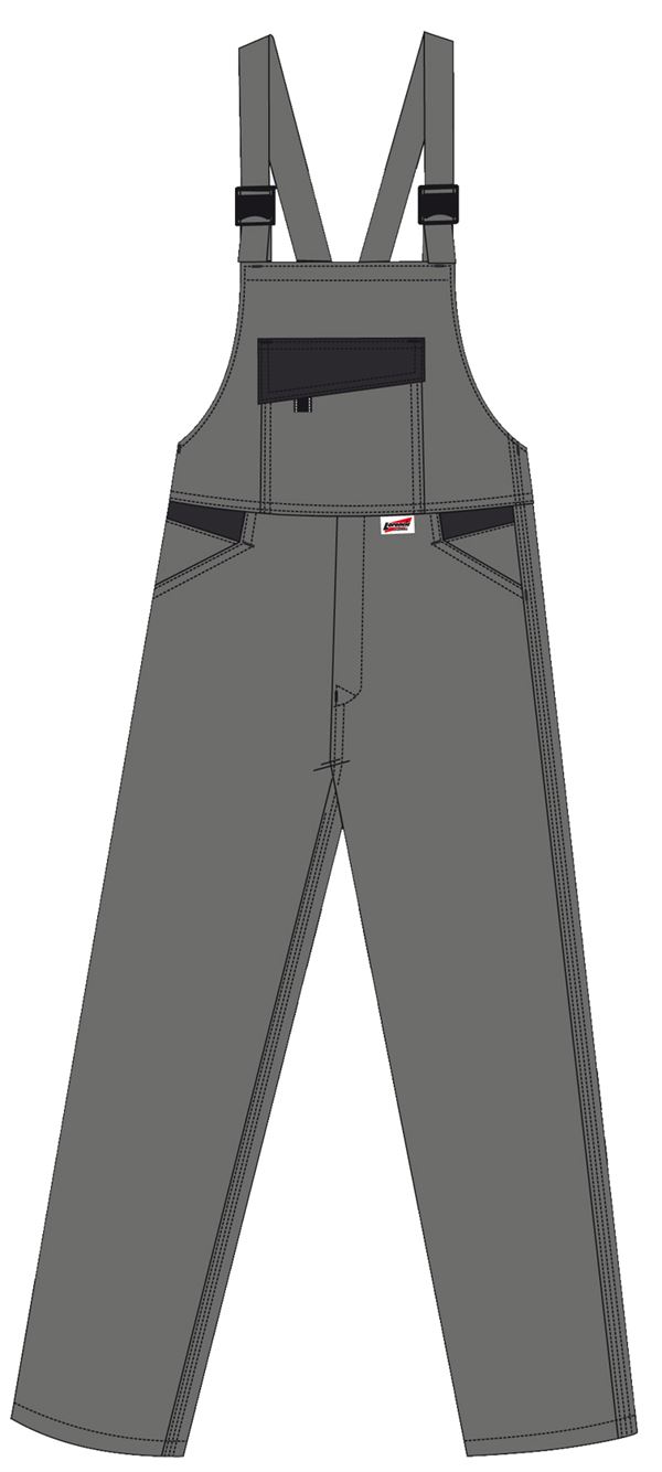 Delovne hlače z oprsnikom LO-ACTIVE antracit/črna 245 g/m² vel. 50 P5, ZLO-ACTAS-LH50