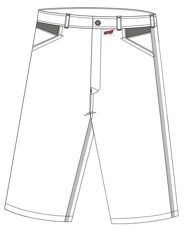 Arbeitsshorts LO-ACTIVE weiß/anthrazit 245 g/m² Gr. 60 VPE5, ZLO-ACTWA-AS60