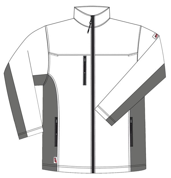 Softshell-Jacke LO-ACTIVE weiß/anthrazit 300 g/m² Gr. 58 VPE5, ZLO-ACTWA-SJ58