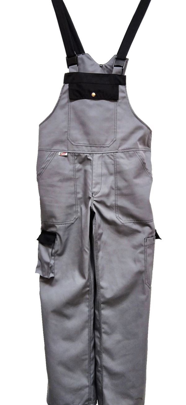 Hlače z naramnicami LO-PROTEC sivo/črne 245 g/m² vel. 50 P5, ZLO-PROTGBLH50